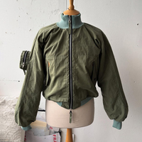 Veste bomber sur mesure, fabrication OEM, col montant, bordure côtelée, fermeture éclair, design coupé et cousu, vêtement d'extérieur vintage pour hommes