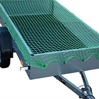 Filets de cargaison de camion en polyester élastique durable vert et noir Filet de remorque robuste pour camion et bateau avec service de coupe personnalisé