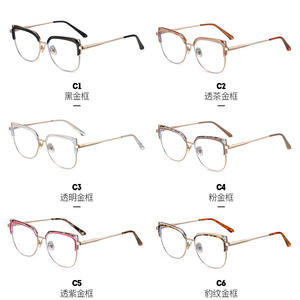 Monture de lunettes en métal Tr90 87322, rectangulaire, monture complète, protection anti-lumière bleue, unisexe - Product Image 4