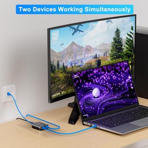 Tốc độ cao Gigabit Ethernet Splitter Cáp USB Lan Adapter chuyển đổi 1000Mbps 1-to-2 chuyển đổi cho kết nối đồng thời IP Chứng Khoán - Product Image 5