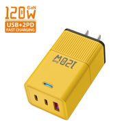 Chargeur mural intelligent USB Type-C PD QC à câble rétractable, 120W, sortie 12W/20W, 5V/2.4A, protection contre les courts-circuits, UE - Vente chaude