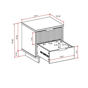 Nightstand In Light Gray With Two Drawers Modern Design Bedroom Furniture - Product Image 3