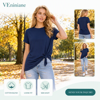 T-shirt en coton et polyester style mignon, manches courtes, coupe ample, effet 3D, impression personnalisable, multicolore, saison hiver