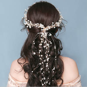 Sweet Pearl Wedding <strong>Headbands</strong> Temperament Leaf Flower Bridal Headpieces <strong>Lace</strong> Front <strong>Headband</strong> for Girls - Product Image 2