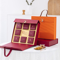 2022 nouveau Design luxe Mooncake désert Cookie nourriture boîte-cadeau en gros sac en papier personnalisé avec poignée ruban impression en relief