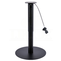 Base de table élévatrice télescopique pneumatique en fil métallique rond noir pour bureau debout scolaire ou hospitalier