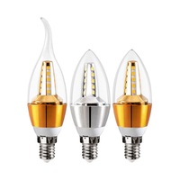 Ampoule LED Candelabra E14/E27 Non Dimmable 5W, Blanc Froid, pour Hôtels, AC85-265V, Forme Torpille, Type Bougie