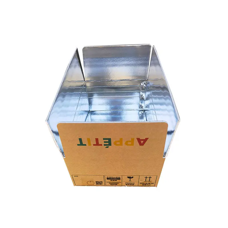Dondurulmuş taze gıda depolama teslimat için özel Logo baskı buzdolabında parçalanabilir nakliye yalıtım kutuları