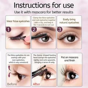 Kit de Maquillaje Más Vendido, Mini Rizador de Pestañas Eléctrico 3D Portátil y Recargable con Cepillo y Peine, Rizador de Pestañas con Calor - Product Image 5