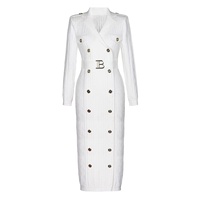 Robe longue en tricot jacquard à motif labyrinthe pour femme, nouvelle collection automne-hiver, avec ceinture cintrée à la taille, manches longues, coupe ajustée
