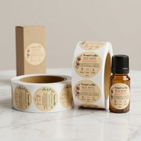 Étiquettes autocollantes rondes imprimées sur mesure, imperméables, pour bouteilles d'huiles essentielles, étiquettes pour huile de tea tree, logo personnalisé