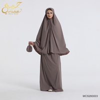 Ensemble de prière portable léger pour femmes musulmanes, Telekung compact avec petite pochette, décontracté pour l'Aïd et le Ramadan