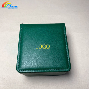 Boîte à montre de luxe en cuir vert personnalisée avec logo, directement de l'usine, boîte cadeau en cuir vert personnalisée pour montres de luxe - Product Image 6
