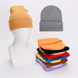Thấp Moq Tùy Chỉnh Thêu Logo Hot Bán 100% Mềm Acrylic Đan <span class=keywords><strong>Beanie</strong></span> Với Cuff Unisex Y2K Hợp Thời Trang Ấm Mùa Đông <span class=keywords><strong>Hat</strong></span> - Product Image 3