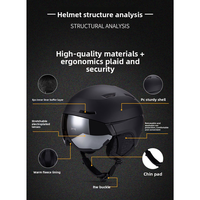 Casque de ski et snowboard professionnel 2-en-1 avec visière anti-buée, verre UV400, certifié CE/EN1077, ventilation réglable, léger, hiver