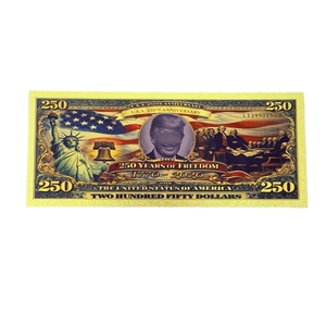 Billet de banque Tr-u-m de 250 dollars américains de 2026 plaqué or noir 24 carats pour cadeaux - Product Image 3