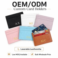 Porte-cartes de visite en cuir PU gravé au laser avec logo personnalisé, porte-cartes en similicuir gravable au laser sur mesure