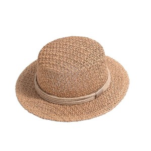 หมวกฟางทรงแบนแบบลำลองสำหรับเดินทางฤดูร้อนหมวกชายหาดมีโพรงกลวงออกชายทะเลวันหยุดที่บังแดดหมวกฟางทำจากกระดาษ - Product Image 5