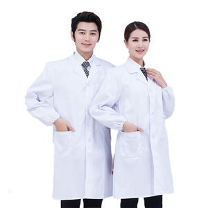 All'ingrosso professionale Unisex XL Workwear cotone traspirante poliestere ospedale uniformi bianco camice <span class=keywords><strong>da</strong></span> laboratorio per la sicurezza dei medici - Product Image 2