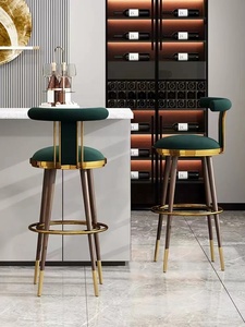 Sedie da Bar nere e dorate di lusso leggere di design più popolari sedia da Bar in legno verde - Product Image 5