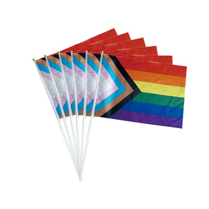 Bandera Arcoíris de 3x5 pies al por Mayor de Fábrica, Bandera LGBT Económica de Satén, Plástico y Poliéster, Impresión Digital, Asta de Fibra de Vidrio - Product Image 3