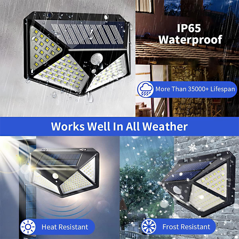 High Brightness IR Sensor Waterproof Outdoor IP54 2W 2200mAh Battery ABS+PC Black LED Solar Wall Light · image 3