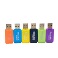 Adaptor pembaca kartu memori, pembaca kartu SD warna-warni SDXC TF USB 2.0 T-Flash TransFlash ukuran Mini lucu untuk hadiah