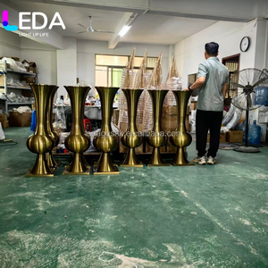 LEDA Wholesale Luxury Metal Flower Vase <b>Gold</b> Silver White <b>Black</b> Vase Shaped Wedding Table Centerpiece <b>Decoration</b> Elegant - Product Image 2