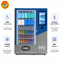 Distributeur automatique intelligent de PPE : masques, gants, boissons, écran tactile 22 pouces, gestion cloud SDK, paiement par QR
