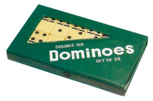 Juego de Mesa Familiar Clásico Dominó: Set de 28 Fichas de Dominó de Madera con Doble 6 y Puntos Blancos de Melamina para Fiestas - Product Image 3