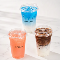Lot de gobelets jetables en PET de 16 oz avec couvercle à clipser de 98 mm, étanches et transparents, pour boissons (vodka, eau minérale, thé) à emporter