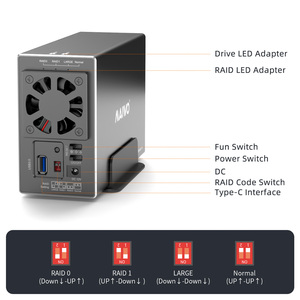 Boîtier pour disque dur SATA/SSD 3.5 ", 2 bits, en aluminium, pour disque dur externe 3.5 pouces - Product Image 2