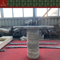 Table basse en travertin gris GOLDKING, durable et moderne, pour salon, meubles en pierre sur mesure, villa de luxe, hôtel, usine OEM ODM