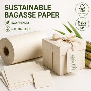 Papier en vrac FSC 100% vierge en pulpe de bagasse à motifs, pour gobelets en papier brun, matières premières pour café, thé, bloc-notes et emballage en papier de bagasse - Product Image 6