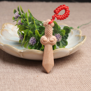 Broches en bois de pêche avec cordon rouge, mini-broches DIY, accessoires pour bébés, cadeau, décoration intérieure, bijoux pour enfants, origine Shandong - Product Image 3