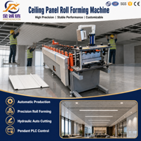 Machine automatique de formage à froid de panneaux de plafond à joint debout en métal, ligne de production de plafonds à clipser avec contrôle PLC
