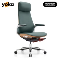Nouvelle chaise de direction ergonomique en cuir avec repose-pieds, dossier et appuie-tête réglables, design moderne pour bureau/salle d'étude