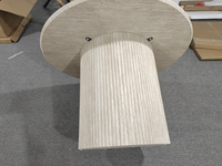 Table à manger ronde moderne en MDF, vente chaude |   Conception compacte pour les petits espaces