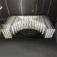 Décorations de plafond de mariage de luxe, rideaux suspendus en perles acryliques de cristal avec fleurs pour la décoration du plafond