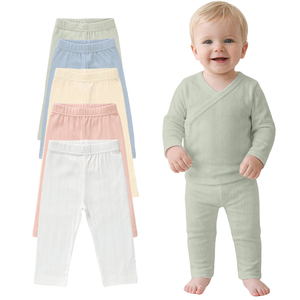 Pointelle Jacquard Sommer Atmungsaktive Baby-Hose mit Elastischem Bund Neugeborenen-Windelhose - Product Image 1