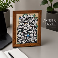 Puzzle en bois DIY, jouet musical stimulant l'esprit, design extraterrestre avec cadre photo, cadeau pour enfants