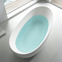 Baignoire autoportante moderne en pierre artificielle à surface solide avec fonction de trempage, disponible en plusieurs couleurs pour salle de bain d'appartement