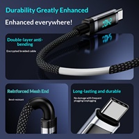 Kabel Pengisian Daya Super Cepat 240W dengan Layar Digital Real-time, Tipe-C, E-marker, dan Jalinan Nilon untuk Tablet