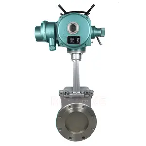 PZ973F/W-10P Stainless Steel CF8 CF3 CF8M CF3M Counter-clip Electric Knife Gate Valve