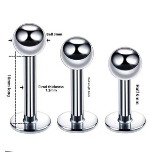 เครื่องประดับเจาะรูแบบพื้นฐานสำหรับเจาะริมฝีปากเล็บแหวนลิ้นเล็บ - Product Image 3