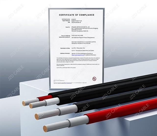 JZD CABLE EN 50618 Certified Solar Cable 4mm² 6mm², H1Z2Z2-K TUV Approved, 1500V DC for EU PV Systems