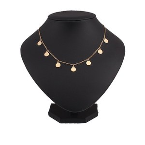 Gioielli personalizzati stile classico storie di viaggio collana in acciaio inox Mini dischi semplici ciondolo donne collane - Product Image 4