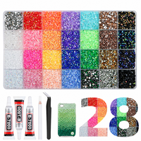 Offre Spéciale : Kit de strass en résine à 24 compartiments, pierres plates de 3 mm, couleurs mélangées, couleur personnalisable pour bijoux DIY