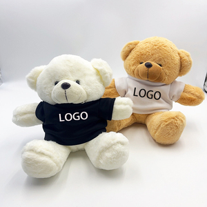 Venta al por mayor de osos de peluche personalizados con capucha logotipo personalizado texto Oem camisas de sublimación en blanco oso de peluche juguetes regalos - Product Image 1
