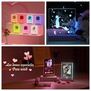 Lampe décorative LED sur socle en bois massif, surdimensionnée, ronde, couleur personnalisée, faite à la main, pour la décoration de la maison, support d'affichage, lampe de nuit - Product Image 4